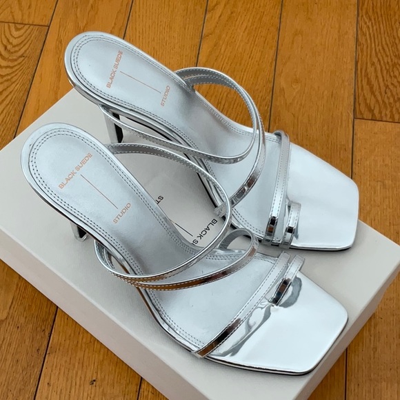 Black Suede Studio Cindy Strappy Slip on Sandal, Size: EU 40.5 - Picture 11 of 14